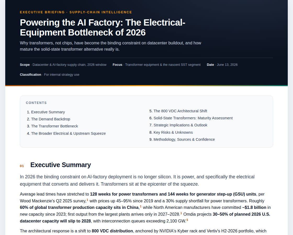 Top of generated datacenter supply-chain report